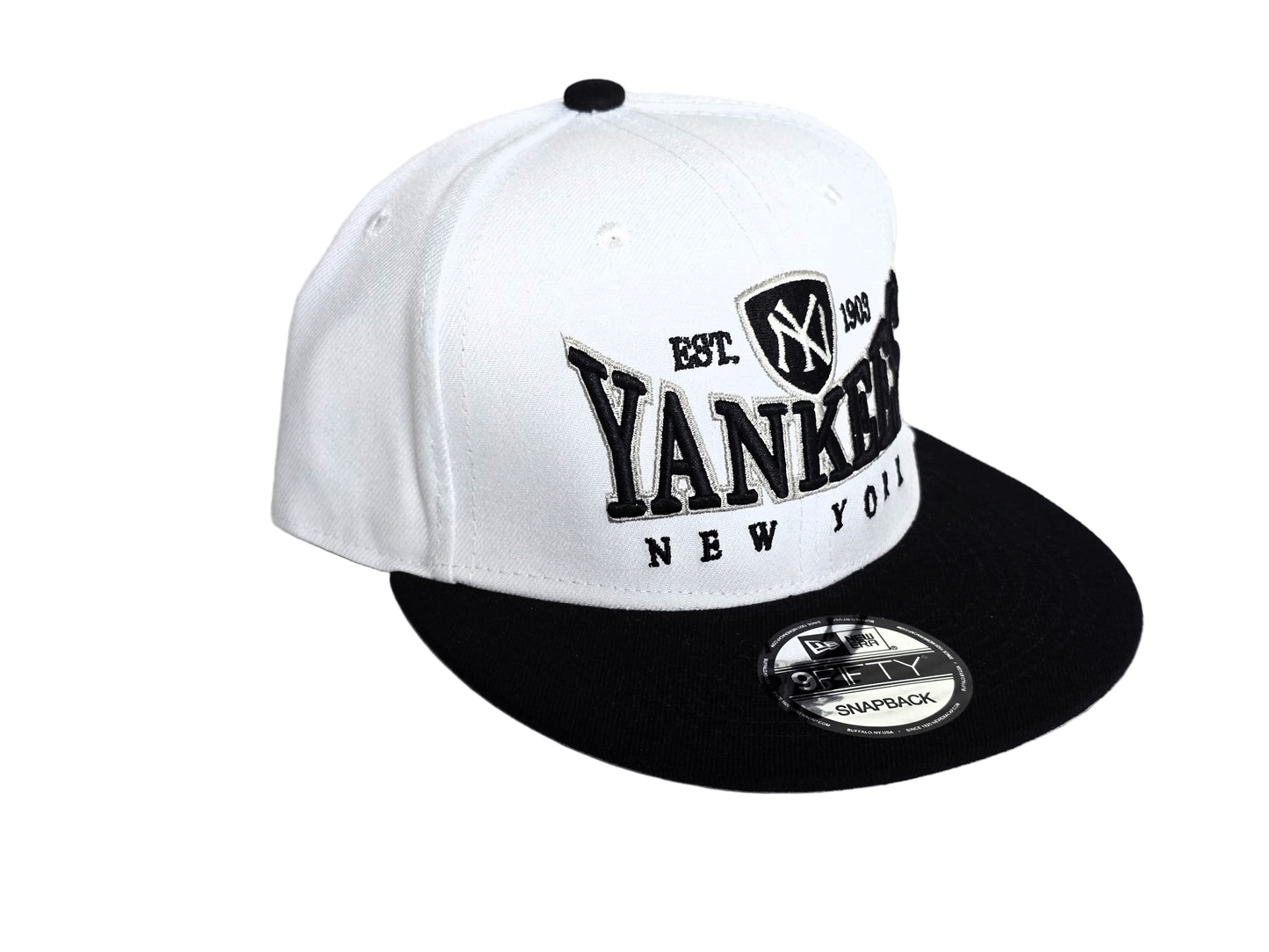 1903 Gothic Arch Yankees Snapback Hat - White/Black
