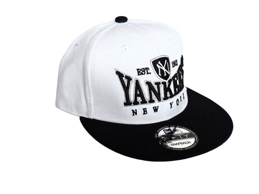 1903 Gothic Arch Yankees Snapback Hat - White/Black