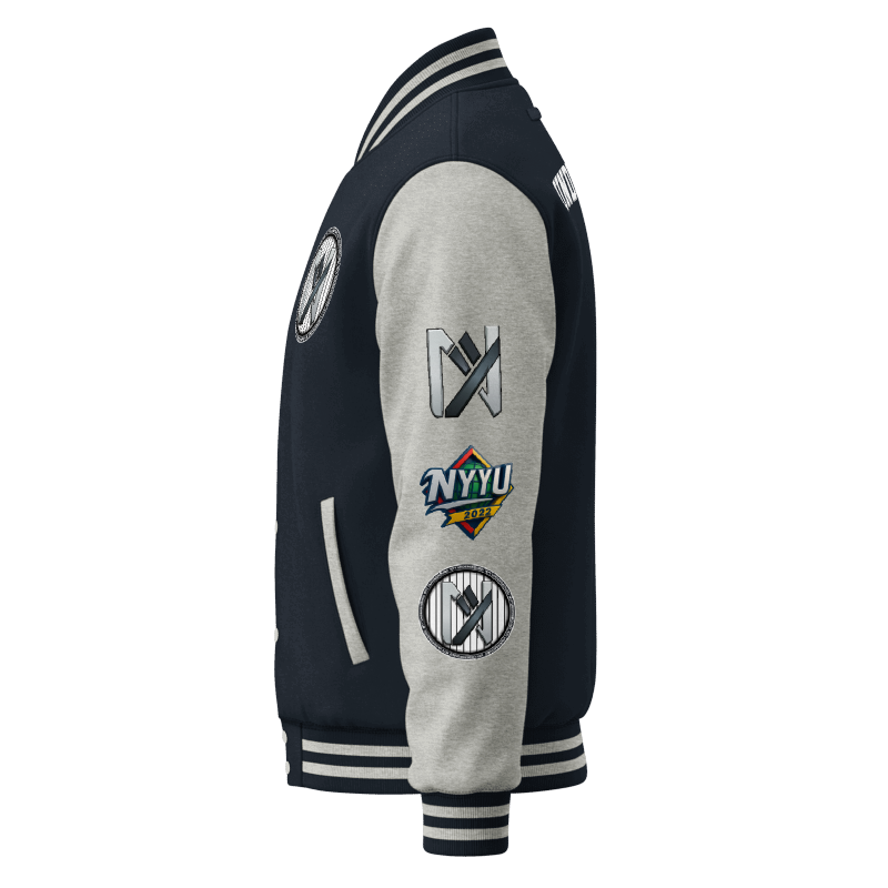 NYY Underground Varsity Jacket | Navy & Heather Grey Letterman