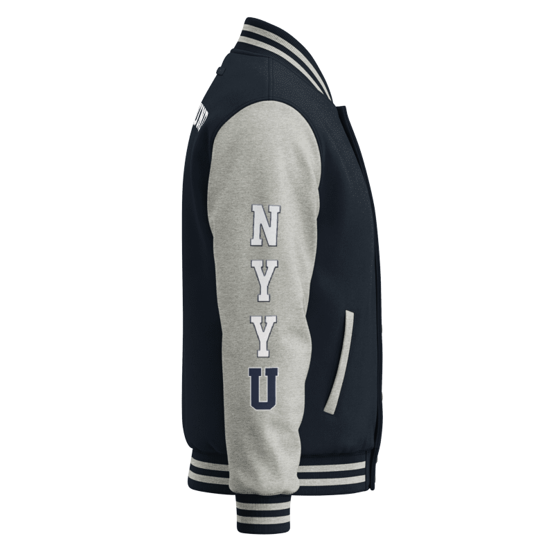 NYY Underground Varsity Jacket | Navy & Heather Grey Letterman