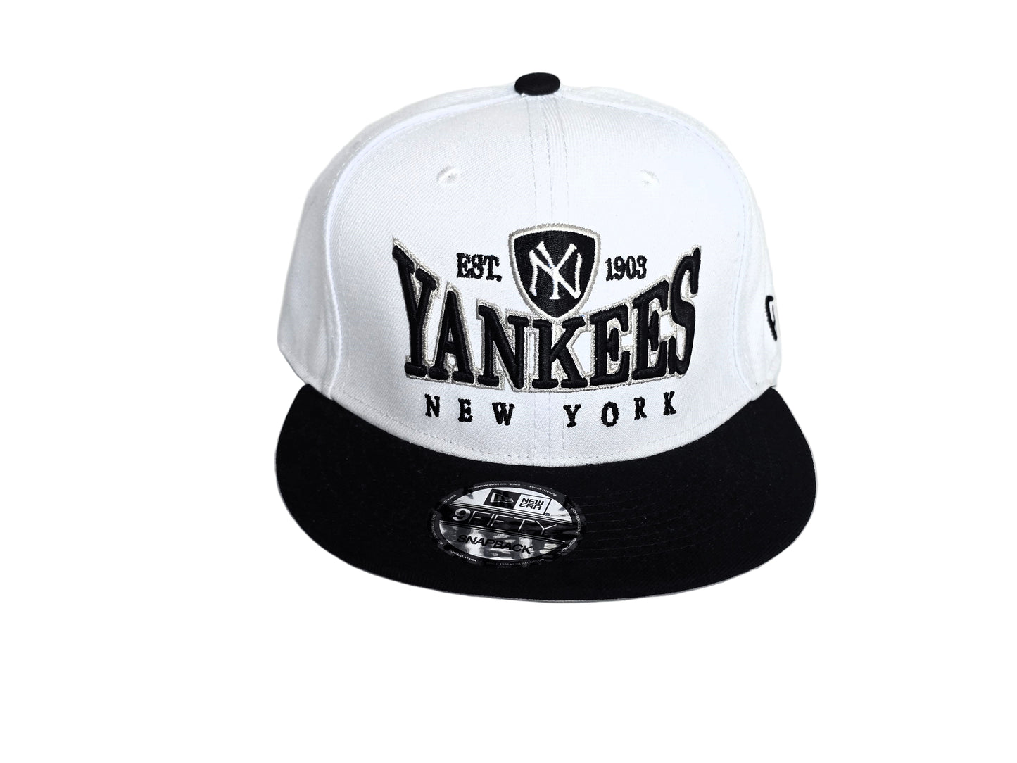 1903 Gothic Arch Yankees Snapback Hat - White/Black