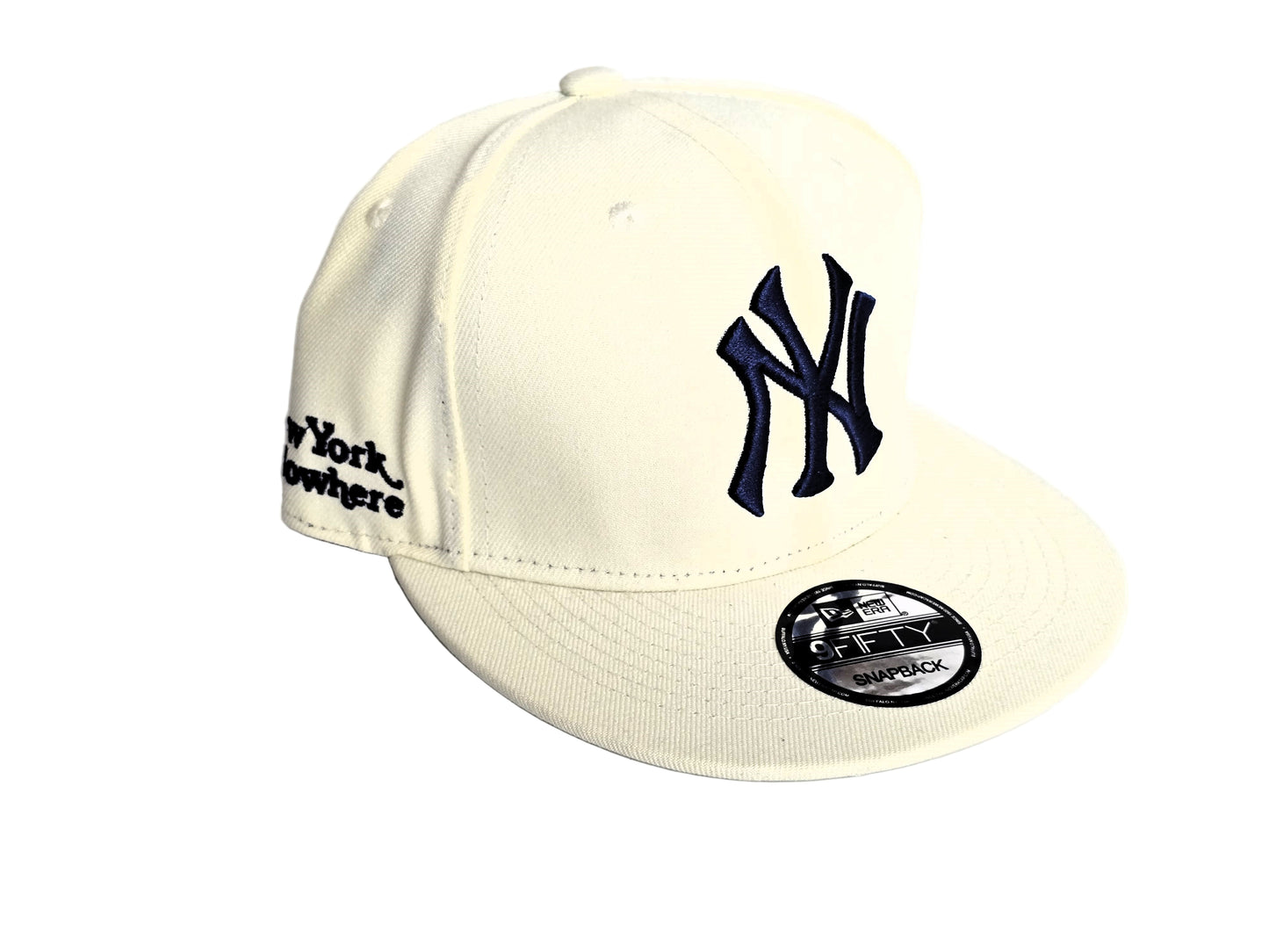 Custom "New York Nowhere" Snapback Hat – Chrome White