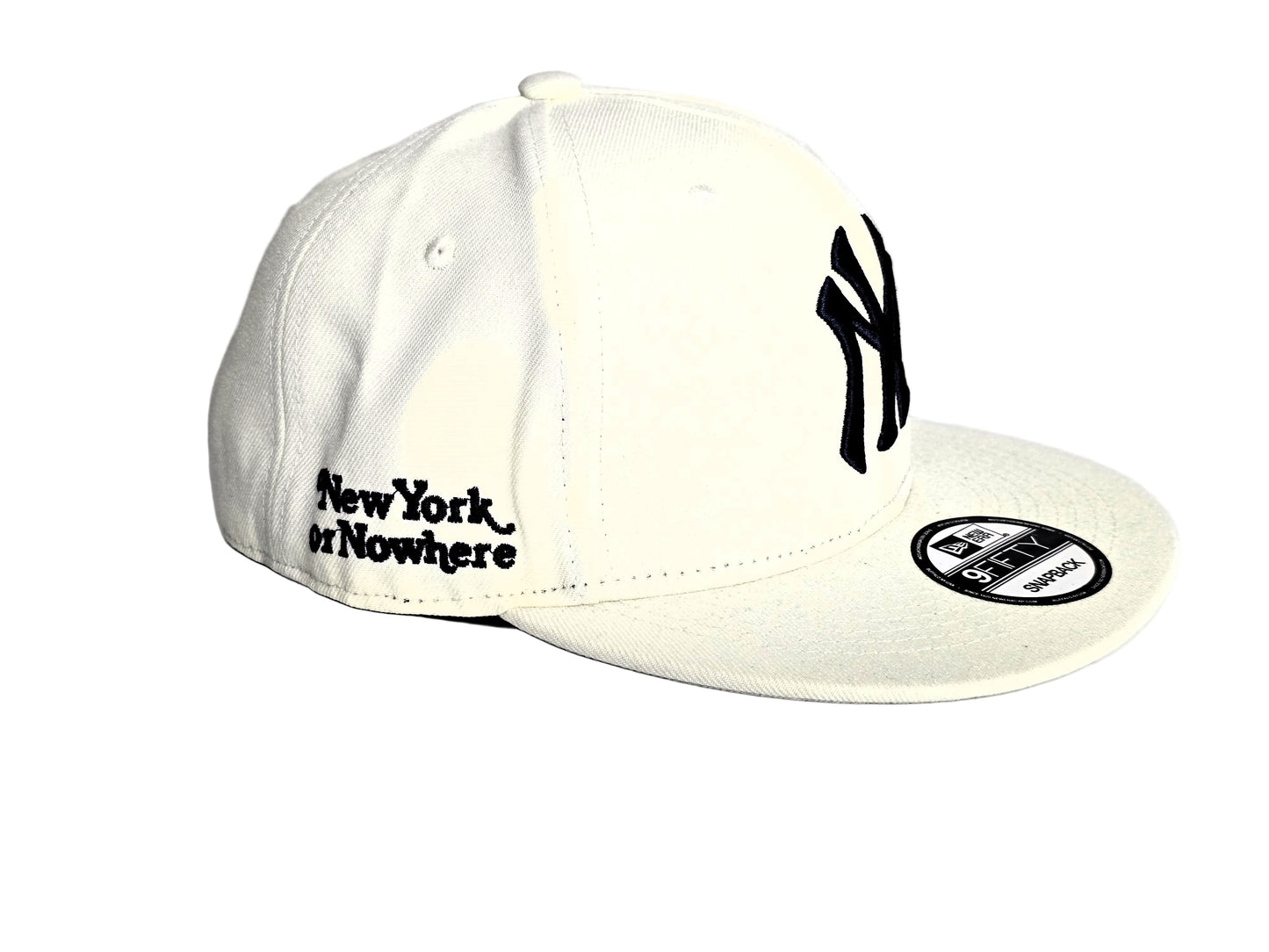 Custom "New York Nowhere" Snapback Hat – Chrome White