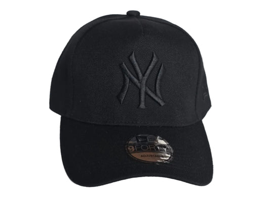 New York Yankees Black-on-Black A-Frame Snapback Hat