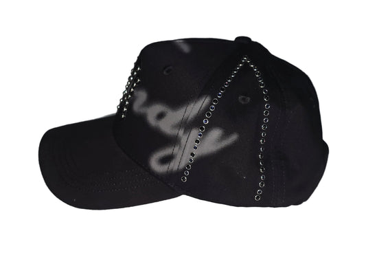 Yankees Black Suede Brim Rhinestone Studded Snapback Hat